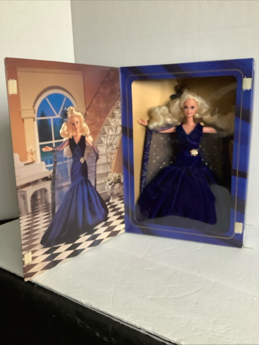 Mattel Blonde Doll in Dark Blue Evening Gown